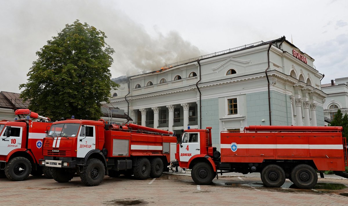 Tulevahetuses süttinud Donetski raudteejaam