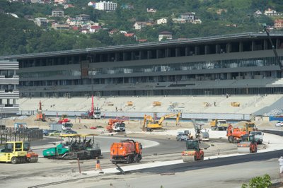 Sotši vormeliraja ehitus 2014. aasta veebruaris taliolümpiamängude ajal.