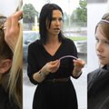 SOENGUNIPID: Ninja-tüdrukust juuksur Maarja Kivi näitab tütre peal vahvaid soenguid, millega kooliaktusele minna