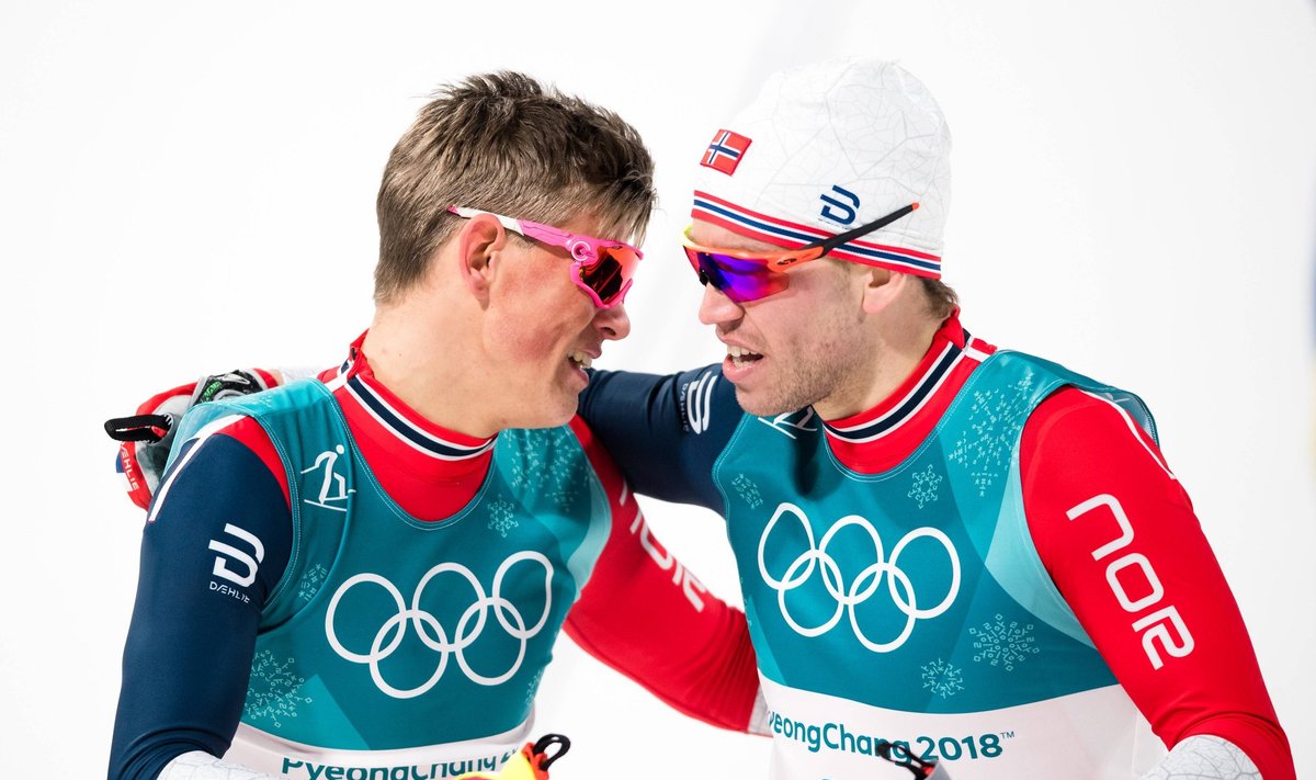 Norra suusatajad Johannes Hösflot Kläbo ja Pal Golberg