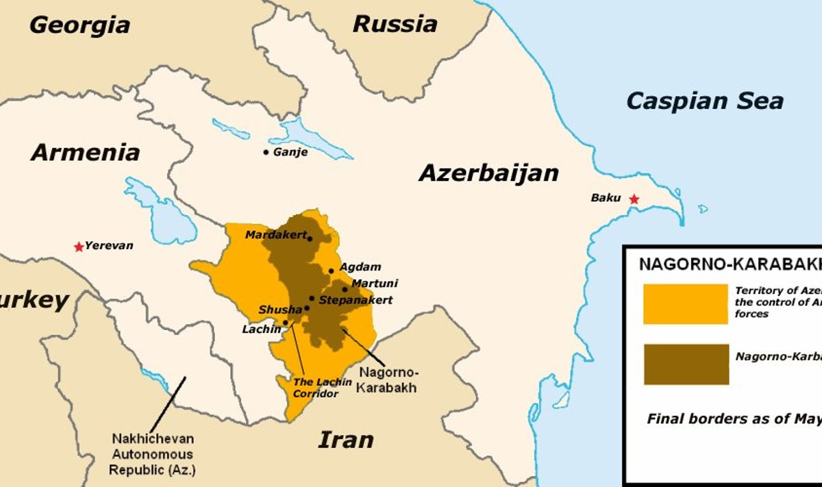 Armeenia ja armeenlaste kontrollitavad alad. https://www.globalsecurity.org/