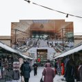 ФОТО | У столичного Центрального рынка появился гигантский полотняный фасад