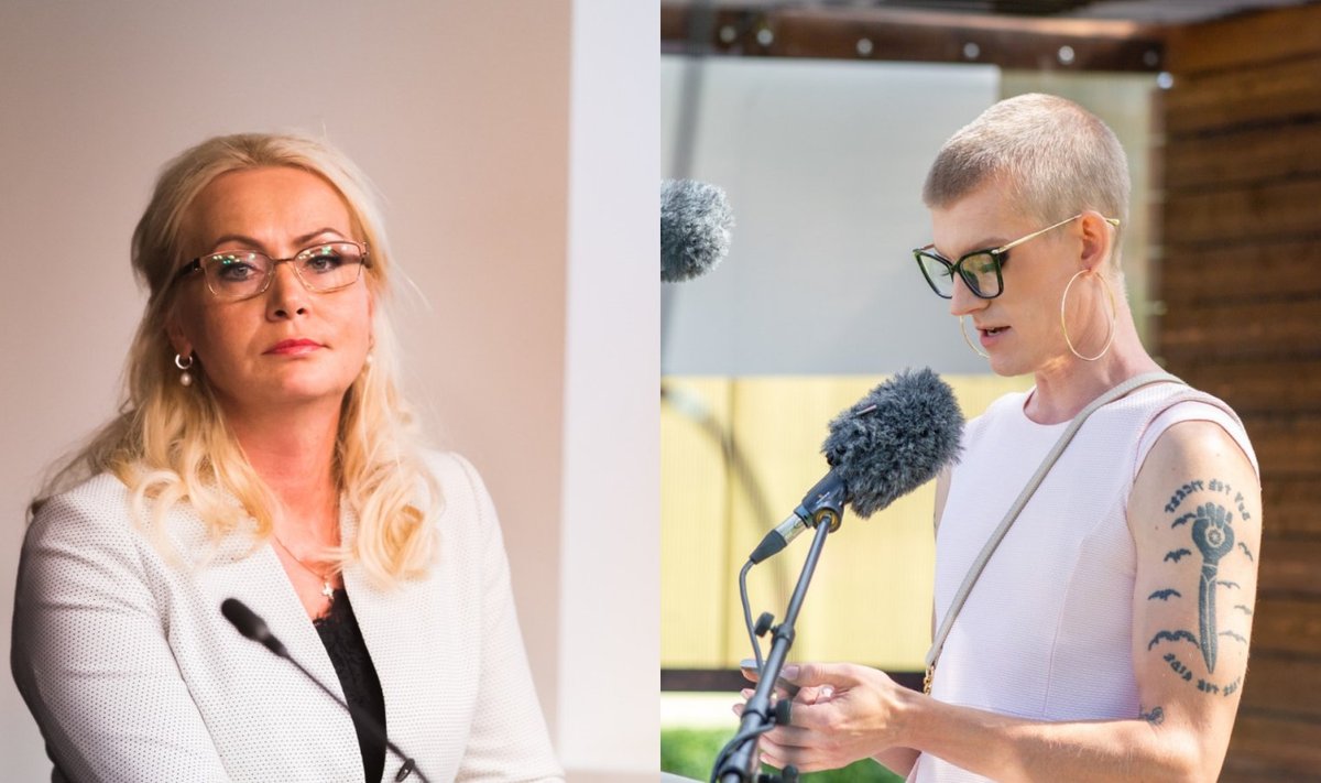 Vasakul rahvastikuminister Riina Solman, paremal kultuuritegelane Mikk Pärnits.
