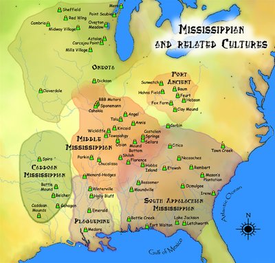 Mississippi kultuuri erinevad piirkonnad.