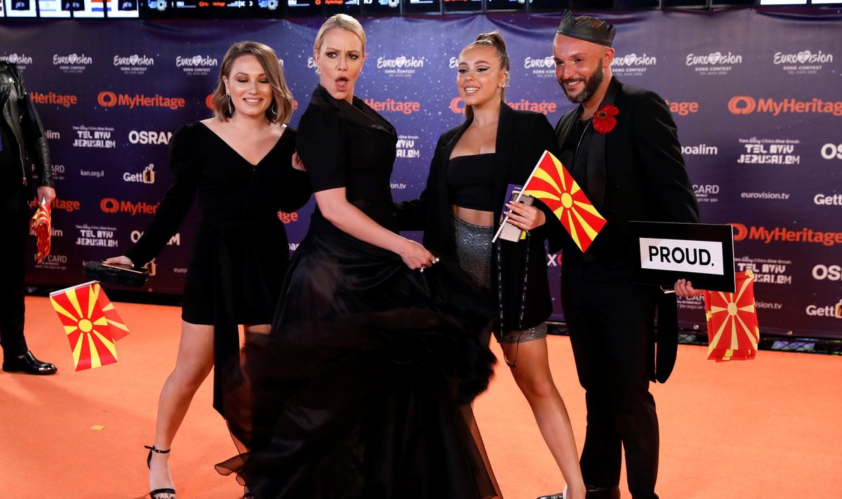 Tamara Todevska (vasakult teine) lõi laineid 2019. aasta Eurovisionil. Seitsmes koht on Põhja-Makedoonia jaoks siiani parim tulemus.