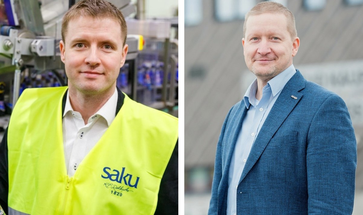Joogitootja Saku Õlletehase juht Jaan Härms ja jaeketi Coop juht Alo Ivask.