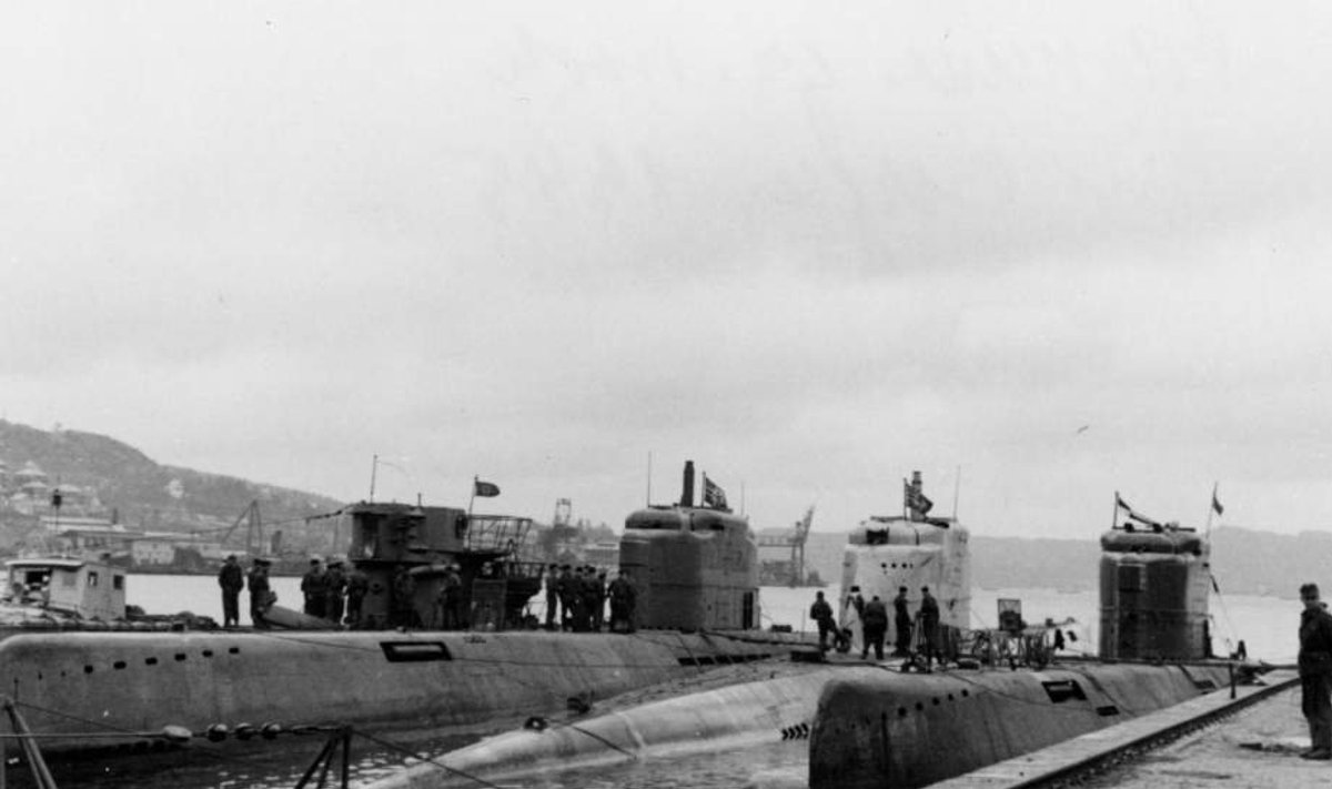 Natsi-Saksamaa allveelaevad 1945. aastal Norras Bergenis