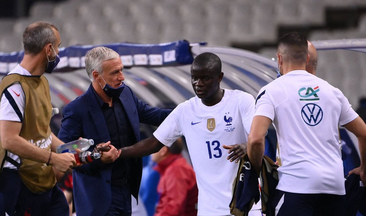 N'Golo Kante (keskel) on Prantsusmaa koondise võtmemängija.