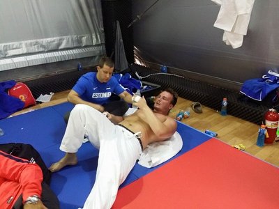 Viimane ettevalmistus enne judoka Juhan Mettise medalimatši universiaadil Lõuna-Koreas (juuli 2015)