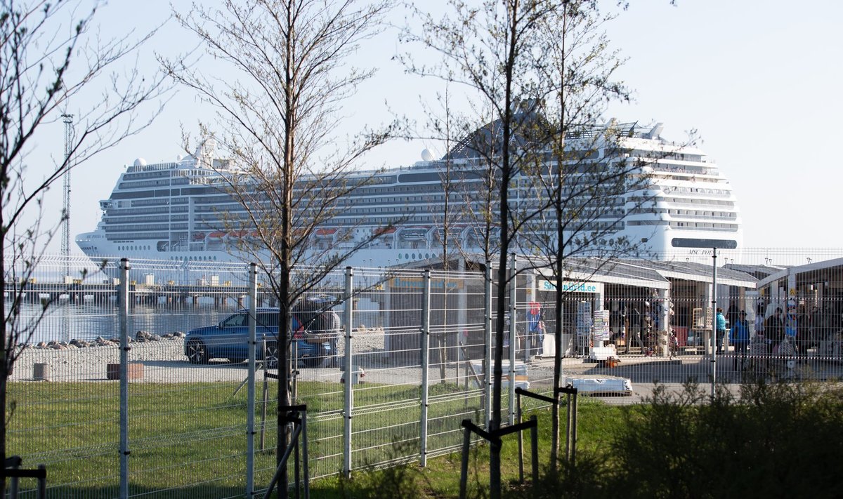 Kruiisilaev MSC Poesia Tallinna sadamas. Pilt on illustreeriv.