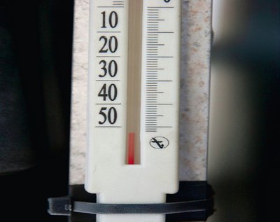 Meie reisi tõenäoliselt kõige külmem hetk: 53 külmakraadi. Edasi ei saanud paraku mõõta, sest termomeetri kriipsud said otsa.