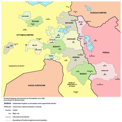 Kurdi vürstiriigid aastal 1835
