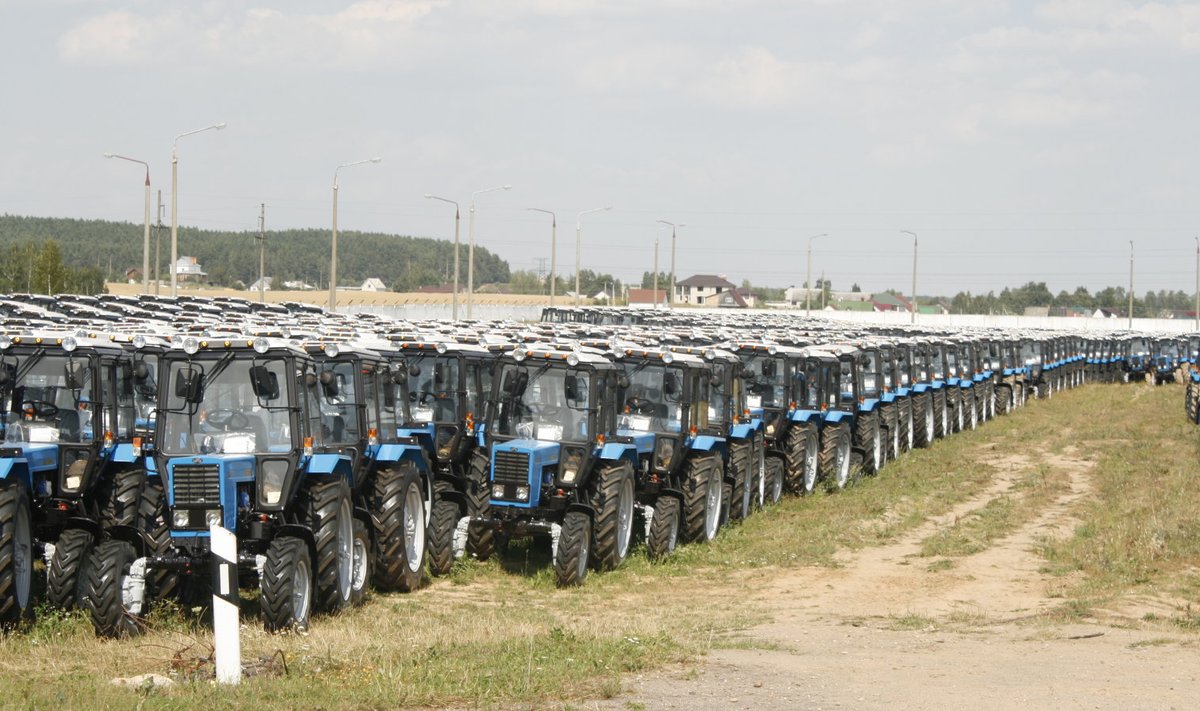 Minski Traktoritehase katsetehase naabruses seisis 2015. aasta suvel tuhandeid Belaruse, millele euroliidu turg peaks juba suletud olema.
