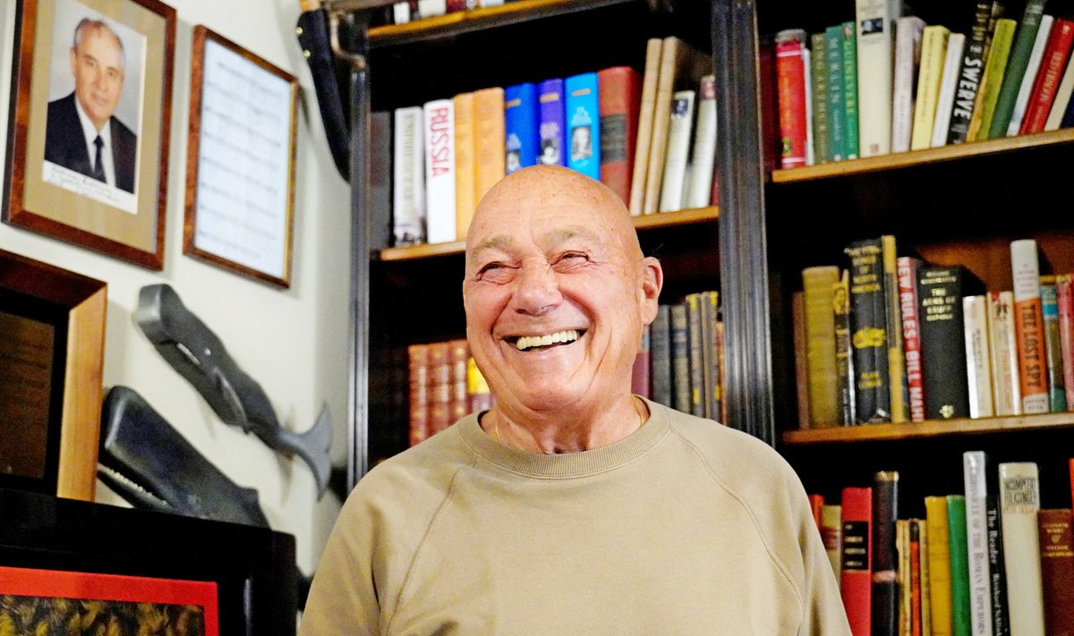 Russian journalist Vladimir Pozner attends an interview with Reuters in Moscow