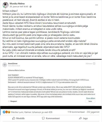 EKRE fraktsiooni poliitik jagas samuti anonüümset Delfi kommentaari tõe pähe.