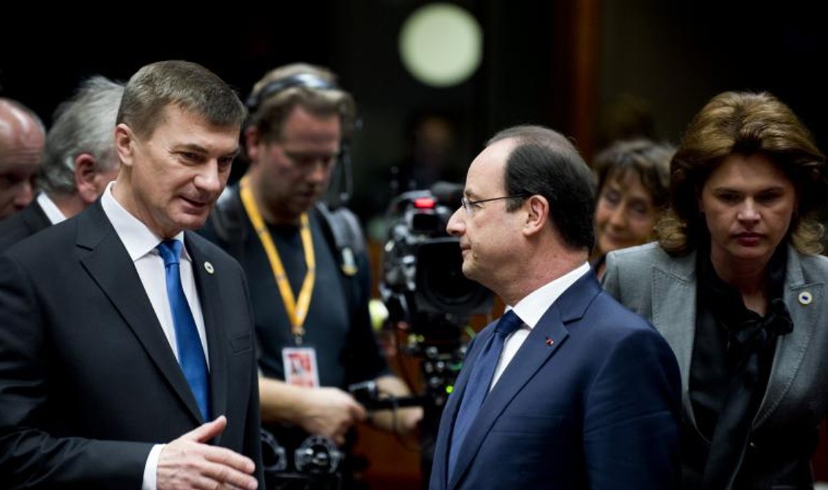 Andrus Ansip ülemkogul koos Francois Hollande'iga