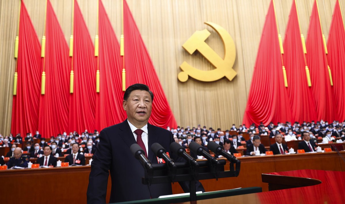Xi Jinping pühapäevasel 20. Hiina Kommunistliku Partei rahvuskongressil, kus ta lubas Taiwani vajadusel jõuga üle võtta.