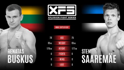 21. oktoobril Saku Suurhallis: Sten Saaremäe (SBG Estonia) vs Renatas Buskus (Leedu).