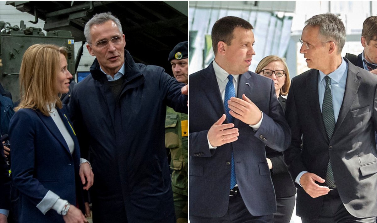 SÕJAAEG JA RAHUAEG: Kaja Kallas ja Jüri Ratas koos NATO peasekretäri Jens Stoltenbergiga.