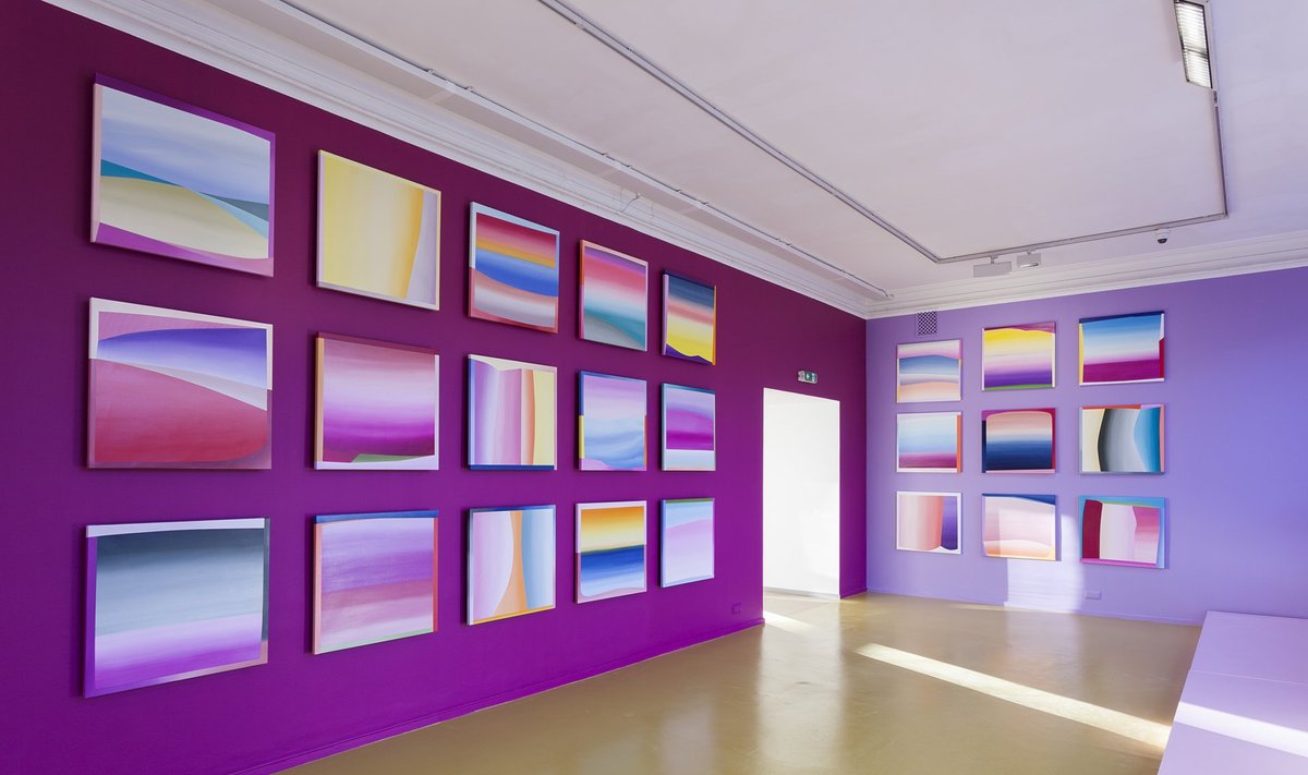 TAEVALAOTUS: Kristi Kongi maaliinstallatsioon „Värv on valguse väljamõeldis“ (2020–2021) koosneb tema stuudioaknast avanevat vaadet kujutavatest maalidest ja neid maale suureks tervikuks ühendavatest värvilistest põranda- ja seinapindadest.