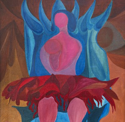Jüri Arrak, “Naine kalaga”. 80 × 50, 1966.