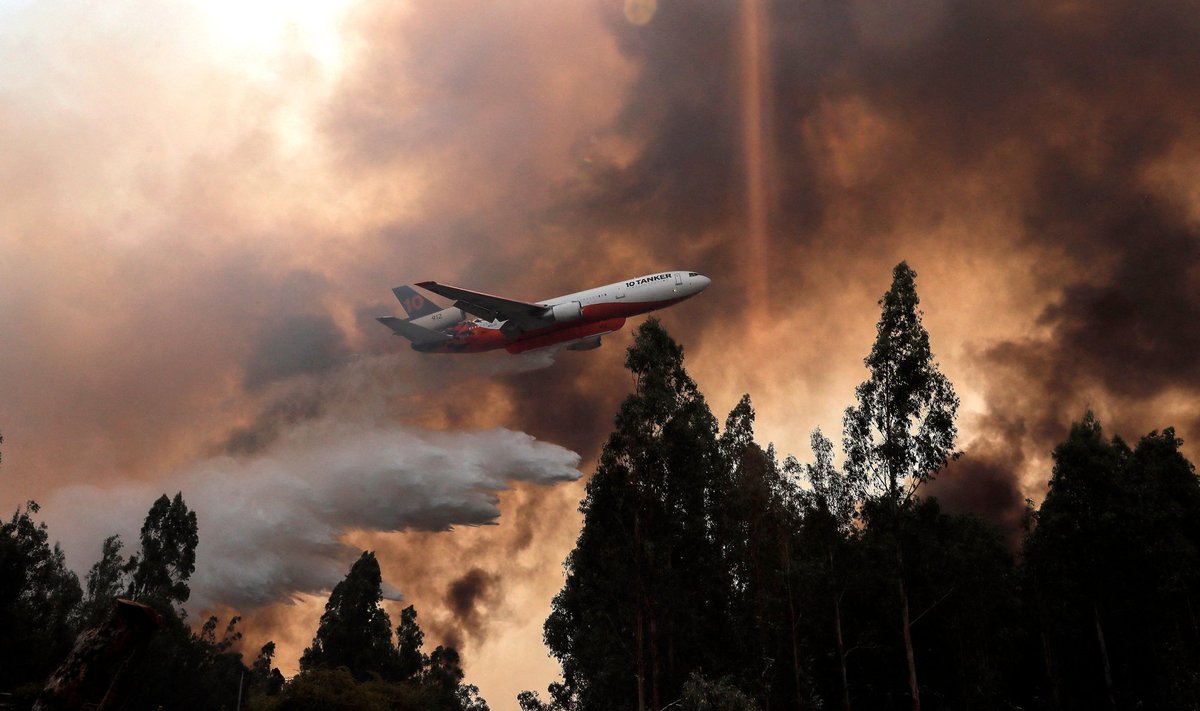 KUSTU!: DC-10 Air Tanker Ñuble piirkonnas tulega võitlemas