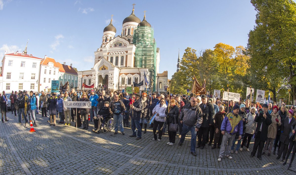 Pagulasvastased korraldasid 2015. aastal üle Eesti meeleavaldusi, kus protestiti Eestisse suunatud sõjapõgenike vastu.