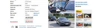 Kersti Kaljulaidi auto müügis