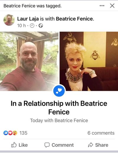 Beatrice Fenice ja Laur Laja teatasid suhtest.