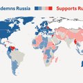 Kommentaarideta: Venemaa toetamise määra põhjal näeb maailm välja selline