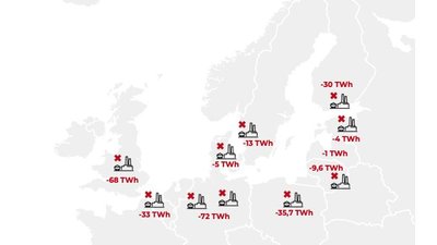Инфографика: Карта европейских электростанций, которые закроются в ближайшие годы