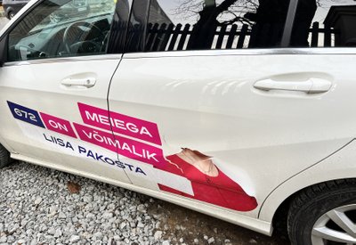 Valimisreklaamilt rebiti pea.