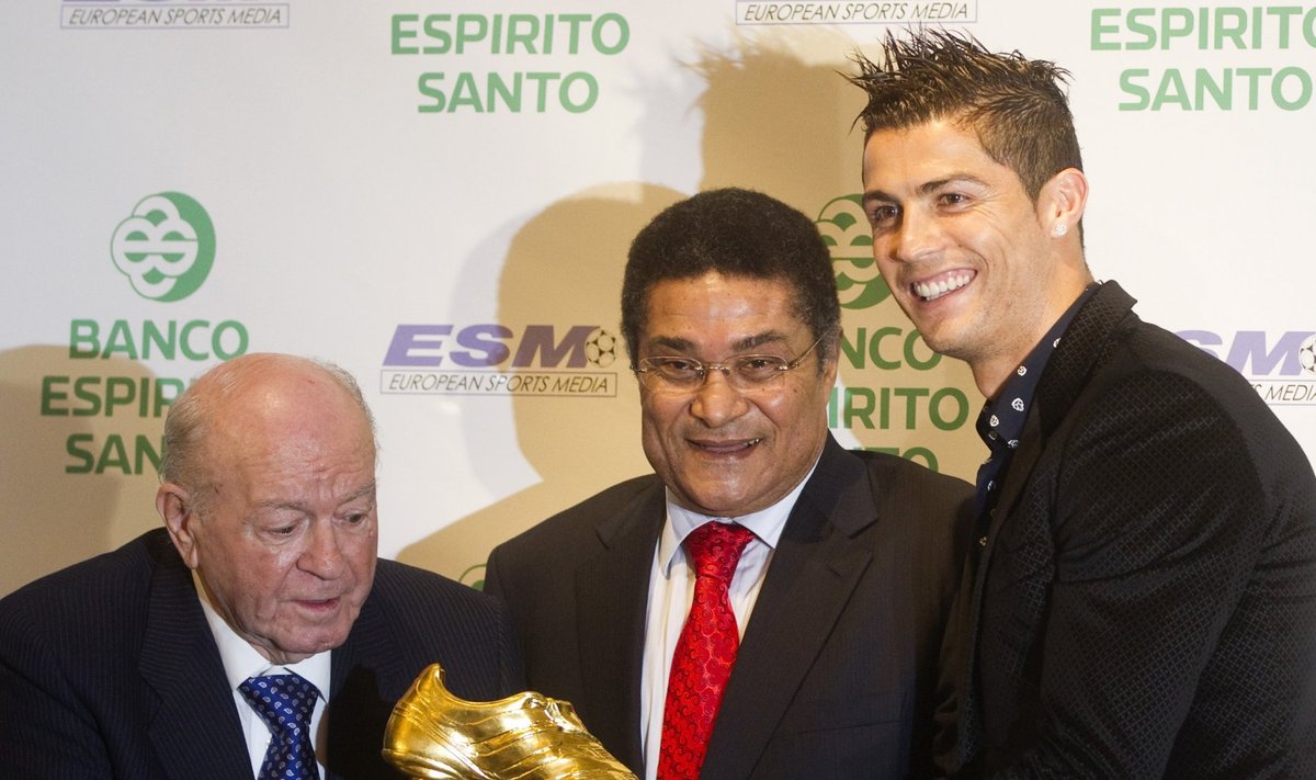Alfredo Di Stefano koos Eusebio ja Ronaldoga