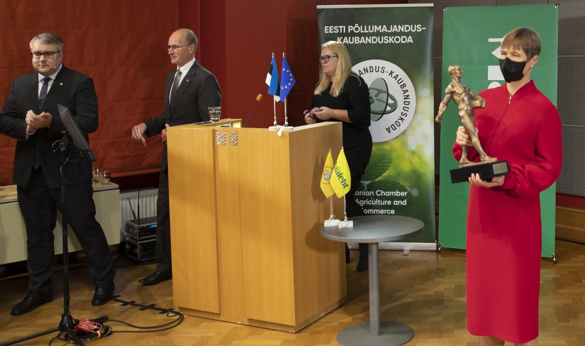 Aasta Põllumees 2020 konverents, Aasta Põllumees 2020 väljakuulutamine,  EV president Kersti Kaljulaid, Roomet Sõrmus, Raul Rosenberg