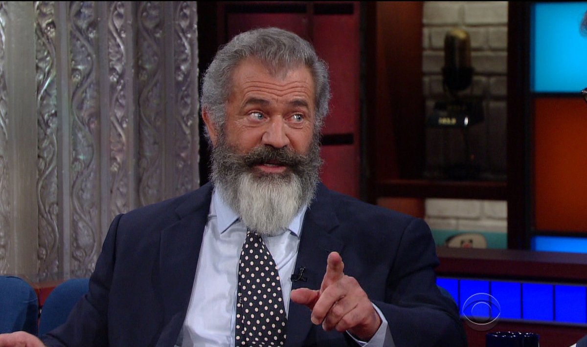 Mel Gibson during an appearance on CBS's 'The Late Show with Stephen Colbert.'