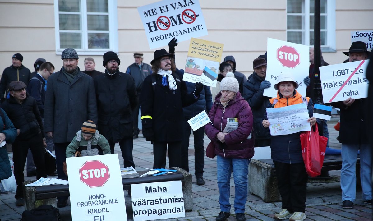 LGBT-vastane protest Tartus 2019. aasta novembris