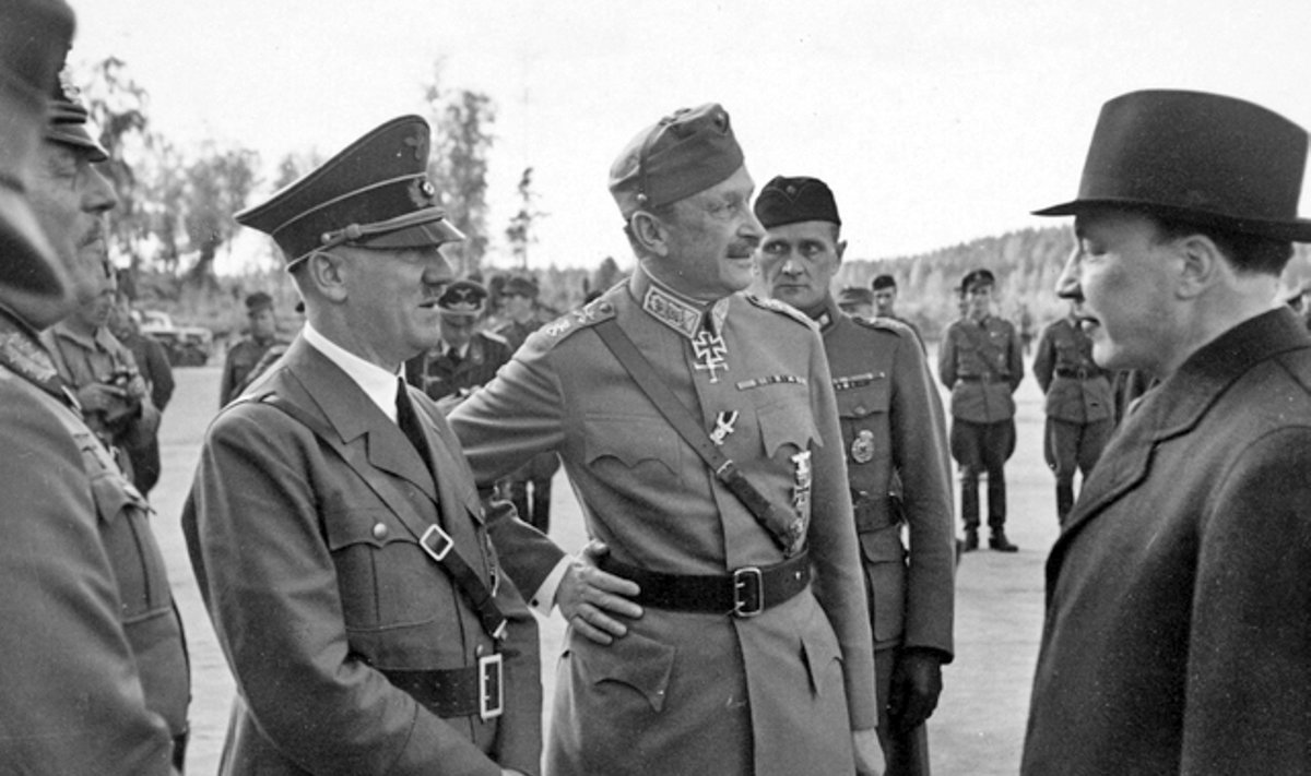 Wilhelm Keitel, Adolf Hitler, Carl Gustaf Mannerheim ja Risto Ryti