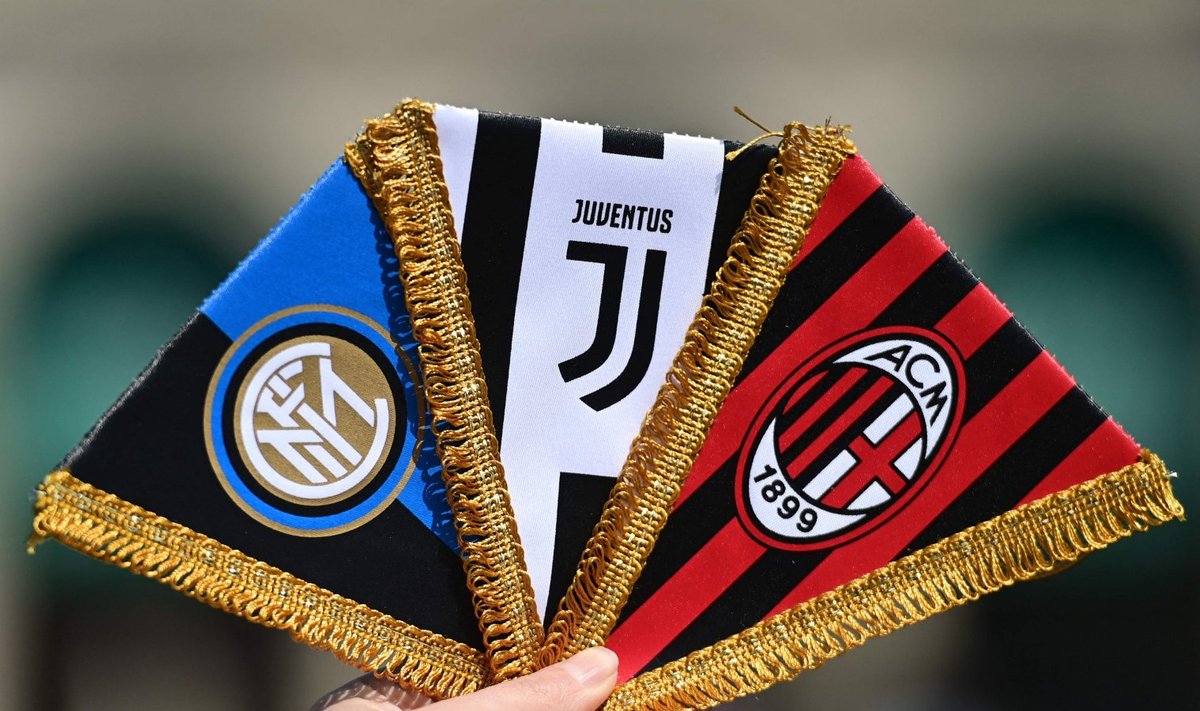 Milano Inter, Torino Juventus ja AC Milan.