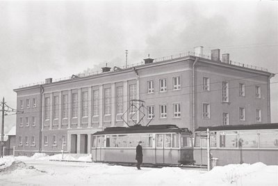 Lasnamäe spordihoone ja tramm. Jaanuar 1959. a